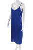 The Drop. VINTAGE Blue Spaghetti Strap Sleeveless V Neck Slip Dress