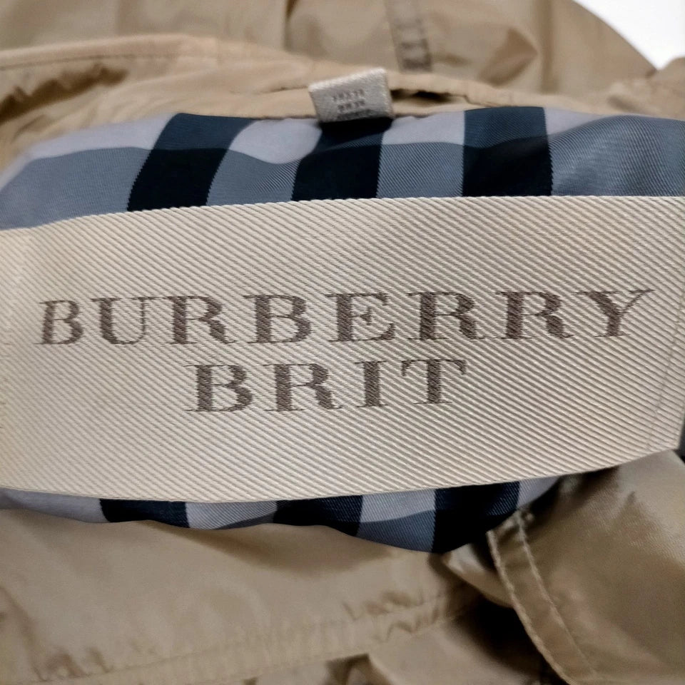 Burberrybrit UK. Khaki Nylon Double Breasted Trench Style Coat