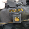 Prada Italy. Black Tessuto Nylon/Leather Pleats Shoulder Bag / Tote Bag