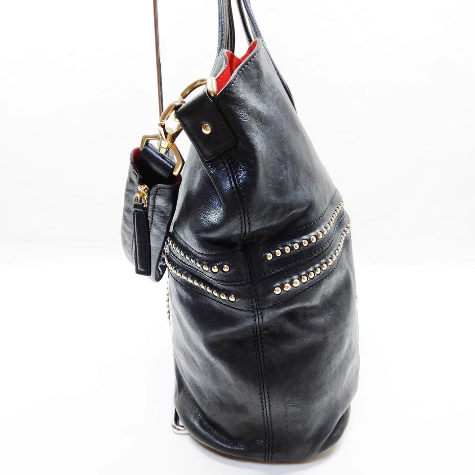 Givenchy Paris. Vintage Limited Edition Black Leather Studded Shoulderbag