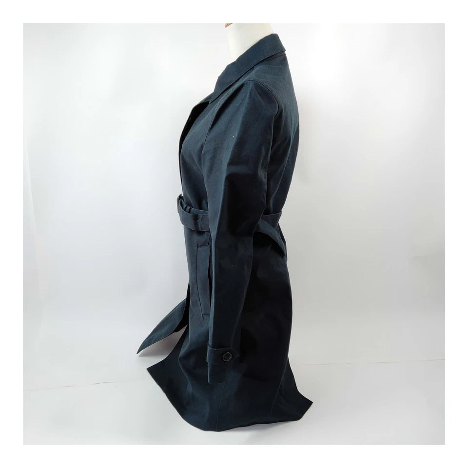Prada Italy. Black Cotton Belted Coat