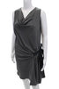 Brunello Cucinelli Italy. Gray Round Neck Sleeveless Sash Side Tie, Mini Dress