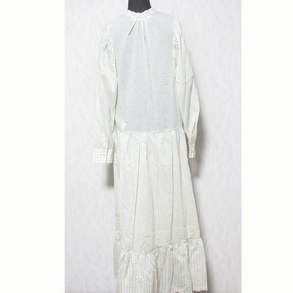 TELA graph JAPAN. Cotton/Silk Blend Off-White check dolman sleeve dress