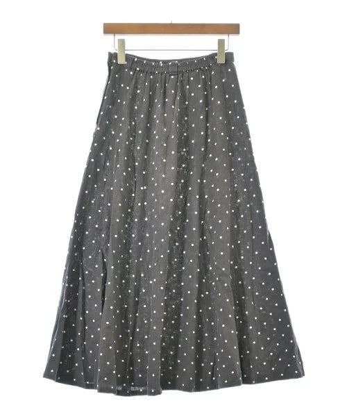 LOWRYS FARM JAPAN. Linen/Viscose  Gray x White (Dot Pattern)Long/Maxi Length Skirt