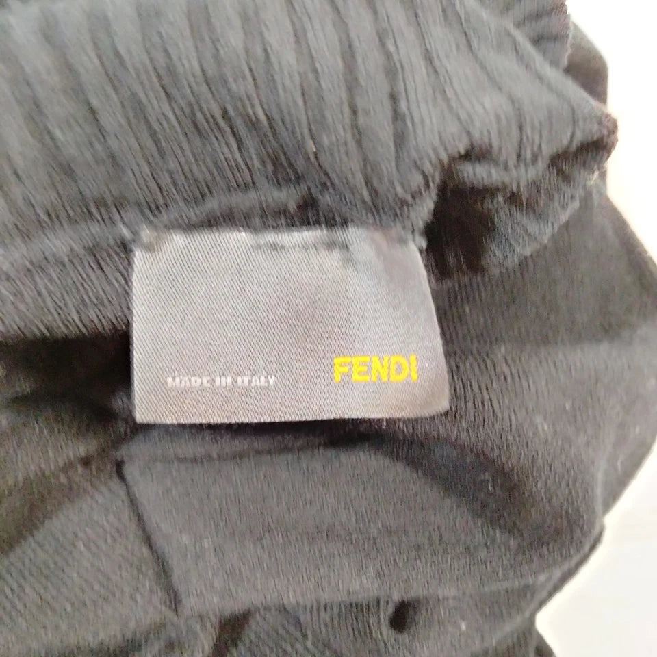 Fendi Italy. Black Rayon, Polyester Sweater, Bell Cuffs
