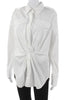 Helmut Lang NY. White Basic Collared Cotton Long Sleeve Button-Up Top