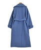 UNITED TOKYO JAPAN. Blue Wool Blend Belted Coat