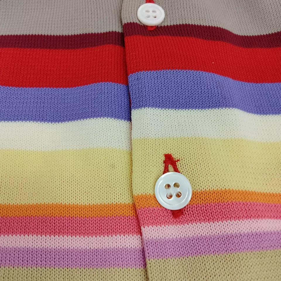 Comme Des Garcons Japan. PolyTech Blend Color Striped Cardigan/Top