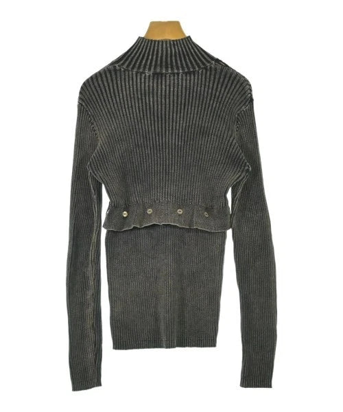 Ray Beams Japan. Vintage Mock Neck Ribbed Cotton BlackxBeige Sweater/Top