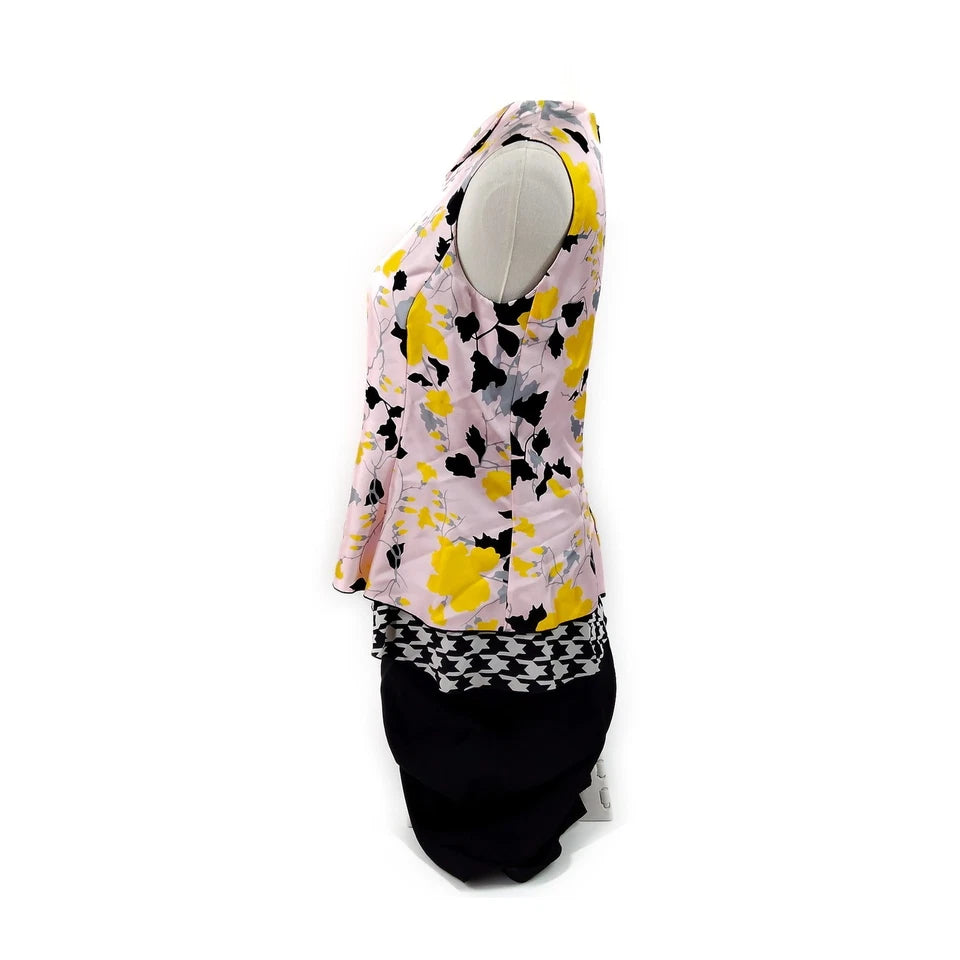 Ferragamo Italy. Vintage Silk/Mixed Material Floral Print Dress