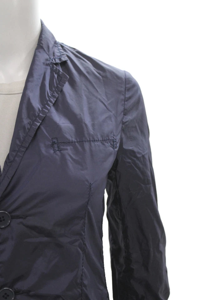 Comme Des Garcons JAPAN. Blue Nylon Button Long Sleeve Basic Jacket