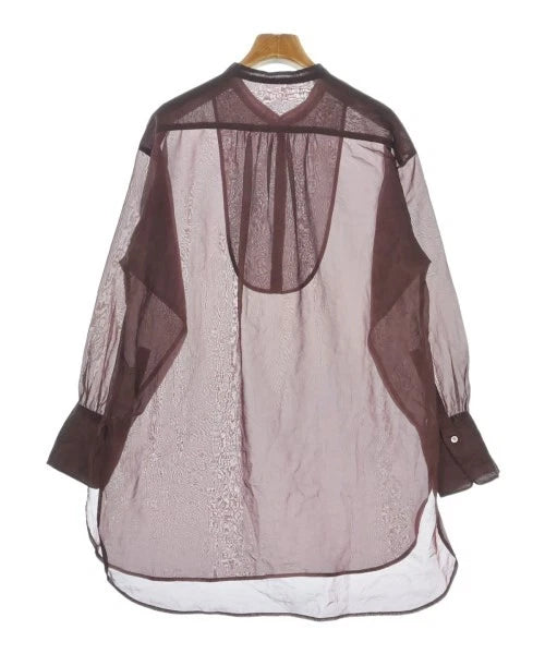 Spick and Span JAPAN. Red/Brown Semi-Sheer Long Sleeve Casual Shirt