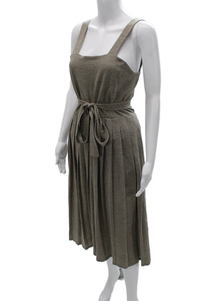 max brown dress Brown Maxi Dress With Slit And Long Sleeves