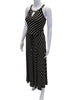 Calvin Klein NYC. Striped Sleeveless Maxi Dress Black Beige