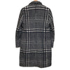 Max Mara ITALY. Black/Grey Plaid Check Pattern Tweed Long Chester Coat