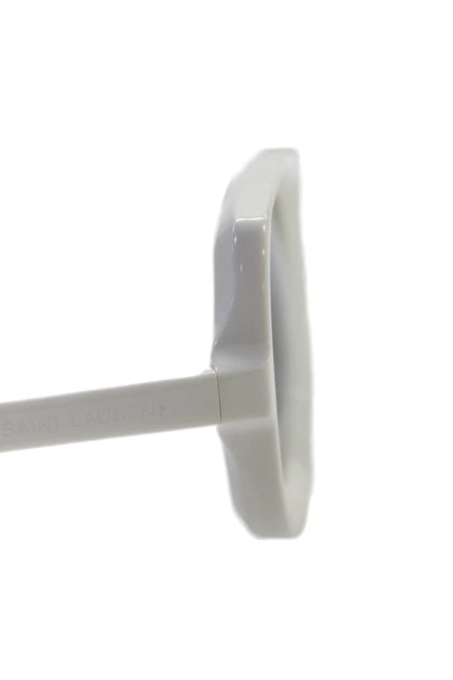 Saint Laurent Paris. Solid White Square Frame Classic Sunglasses