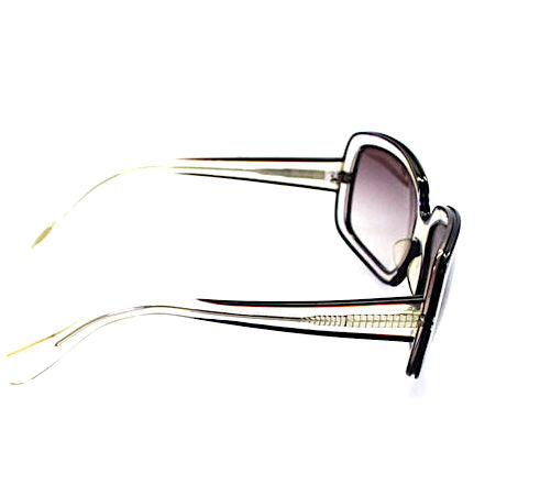 Oliver Peoples. Freya Clear Transparent/Black Oversize Square Sunglasses