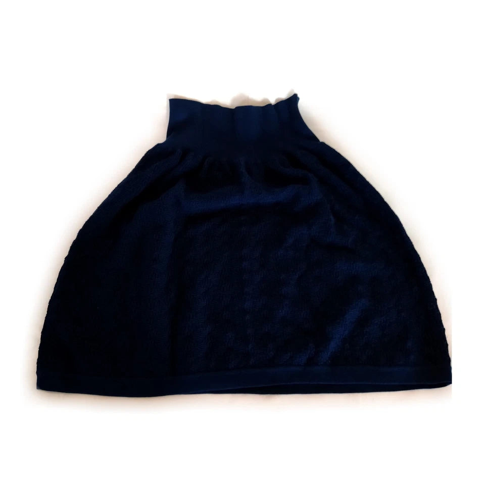 Chanel Paris. Navy Blue Textured Cotton Knit Skirt