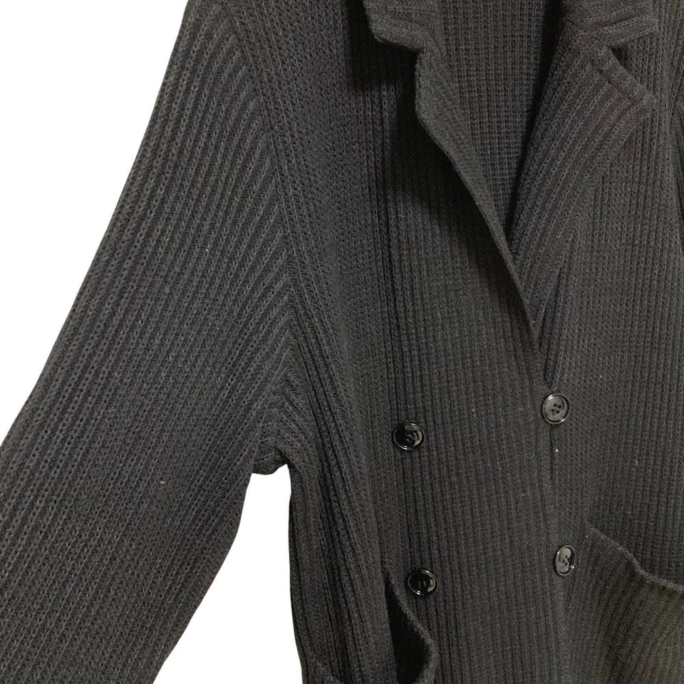 Toyoko Saito JAPAN. Black Knit Long Coat