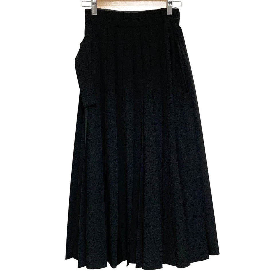 HARE JAPAN. Black Asymmetrical Flare Long Skirt