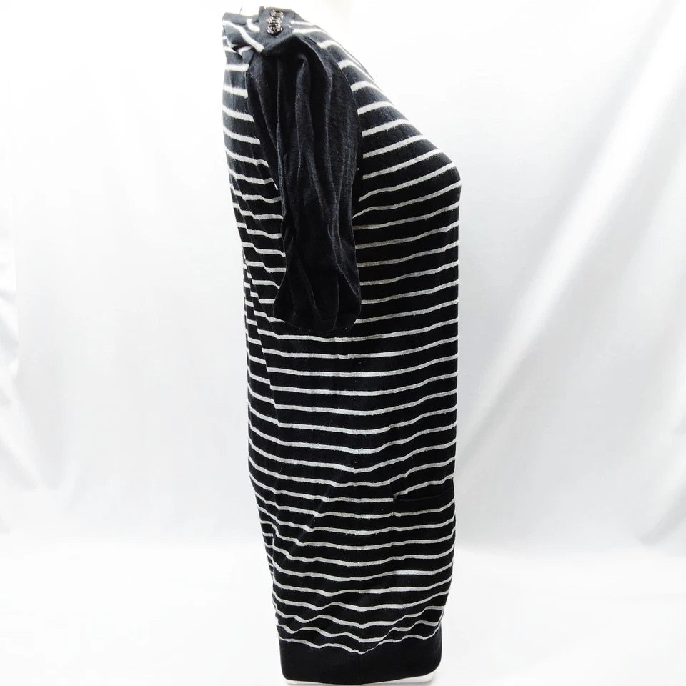 BURBERRY LONDON. Black/White Stripes Cotton Dress