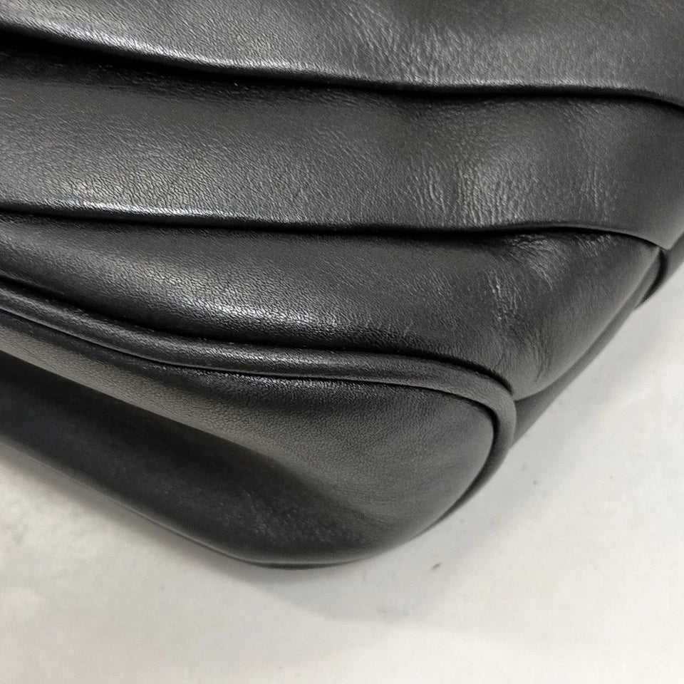 Valentino Garavani Italy. Vintage Black Leather Crossbody / Shoulder Bag