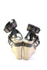 Alexander McQueen UK. Black Espadrille Stud Wedge Heels Sandals Shoes Size 10