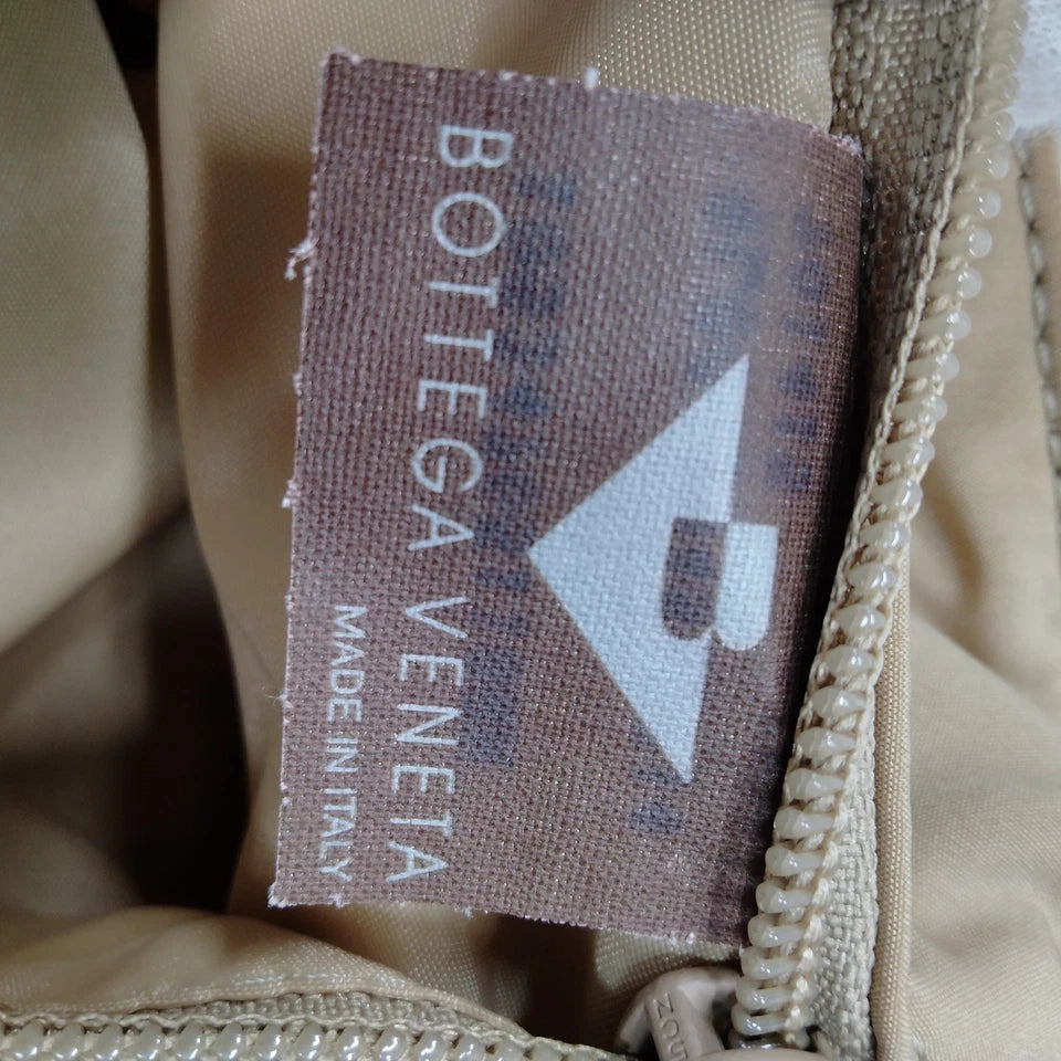 Bottega Veneta Italy. Beige Super Soft Tessuto Nylon Shoulder Bag