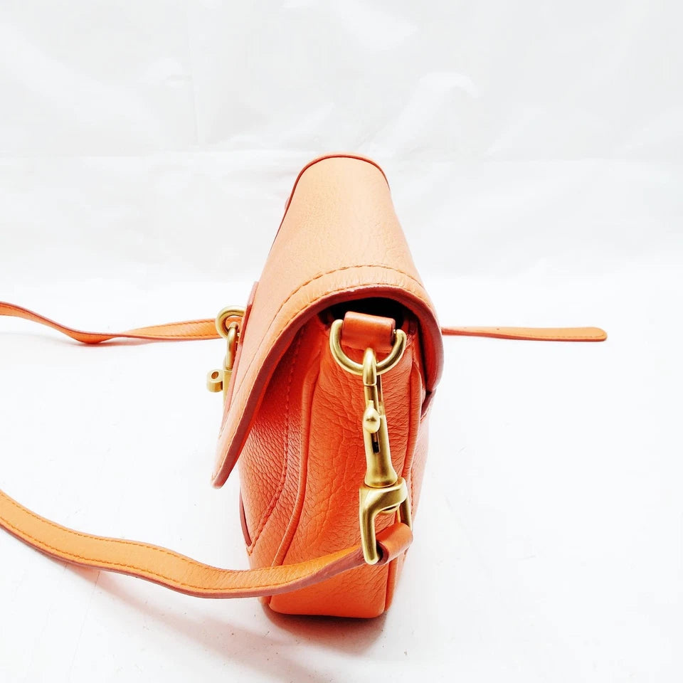 DolceGabbana Italy. Vintage Orange Leather Shoulder Bag / Crossbody Bag