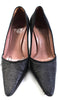 Azzedine Alaia Paris. Black Pointed Toe Solid Straw Kitten Heel Pumps Size 37.5