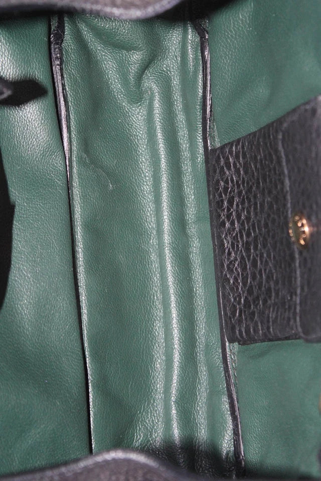 Prada Italy. Black Pebbled Leather Shoulder Bag