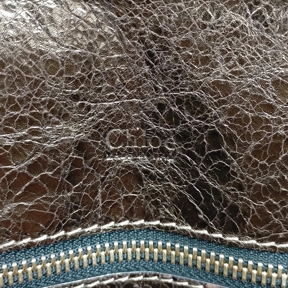 Chloe PARIS. PHOEBE PHILO. Vintage Bronze Leather Shoulderbag Goldplated Hardware