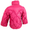 Miu Miu Italy. Pink Nylon 3/4 Sleeve Down Filled Quilted Jacket