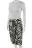 Max Mara Italy. Silk Blend Pleated Animal Print Knee Length Skirt