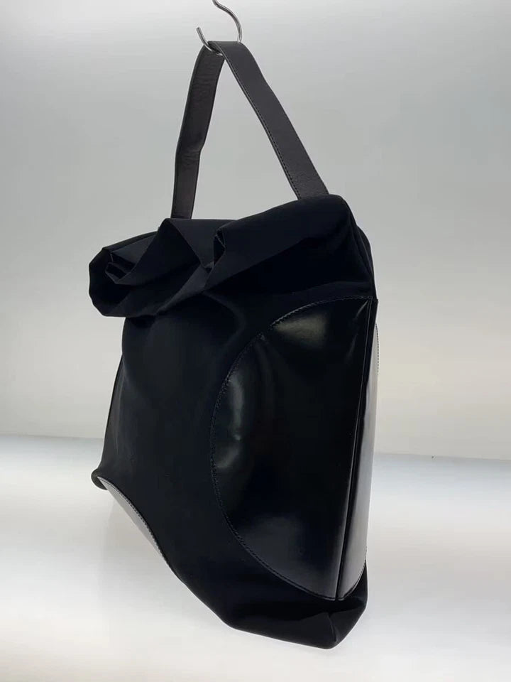 KAWA-KAWA JAPAN. Black Vinyl/Fabric Shoulder Bag / Tote Bag