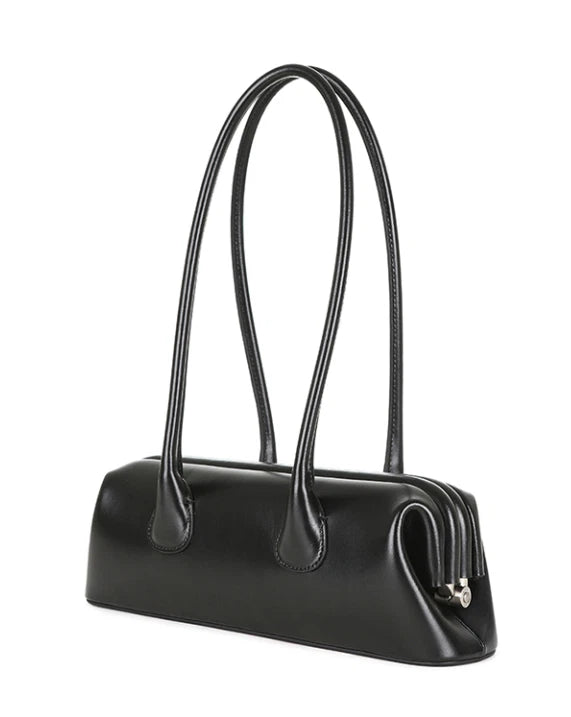 OSOI. VINTAGE NEW W/O TAG BLACK MINI BAGUETTA BAG (LOOKS LIKE ALAIA HAS COME EXPLAINING TO DO)