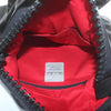 kawa-kawa Japan. Black Lambskin Leather Big Oversized Lucite Zipper, Red Lining Shoulder Bag