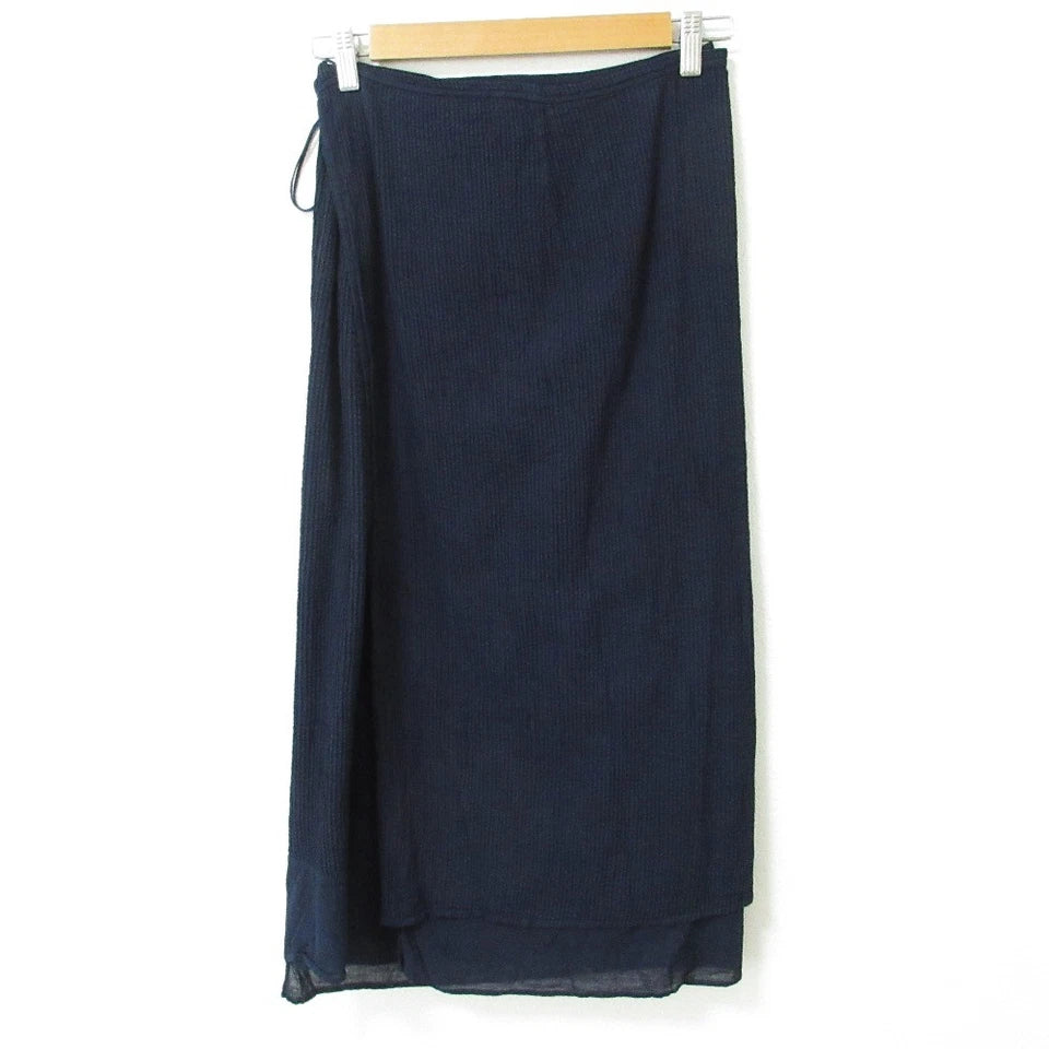 45RPM R by 45rpm JAPAN. Indigo Pleated Wrap Skirt