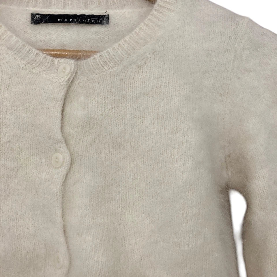 Martinique JAPAN. Off-White Angora Shaggy Knit Cardigan