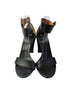 Chloe Paris.  Black Leather Block Heels Ankle Strap Sandals Shoes Size 40FR