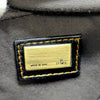 Fendi Italy. Distressed Black Leather Shoulderbag / Handbag w/Zucca Logo Interior