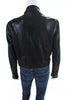 Helmut Lang NY. Black Leather Asymmetric Zip Cropped Biker Jacket