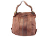 Chloe Paris. Brown Distressed Leather Large Shoulder Bag Goldplated Hardware