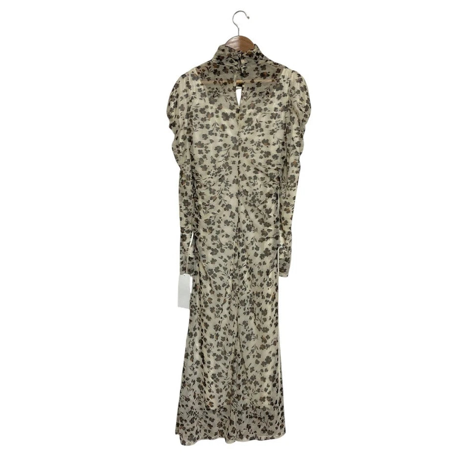 LILY BROWN JAPAN. NEW W/TAGS. 26SS COLLECTION Beige Cutting Tulle Print Dress