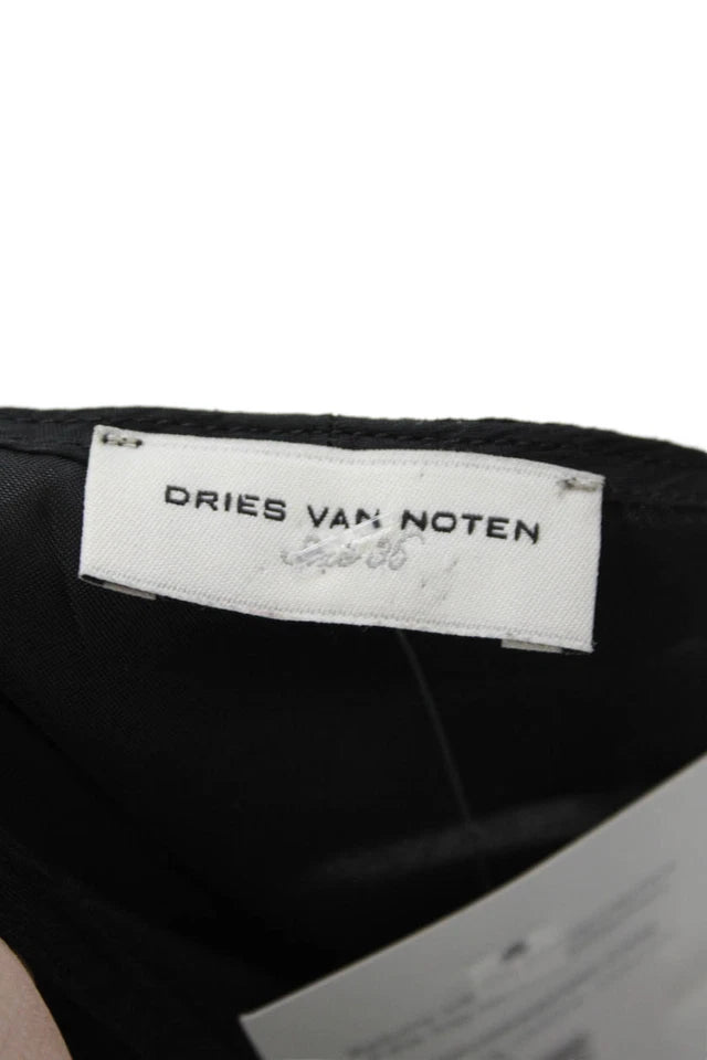 Dries Van Noten Belgium. Black V-Neck Sleeveless Cashmere Slip Dress