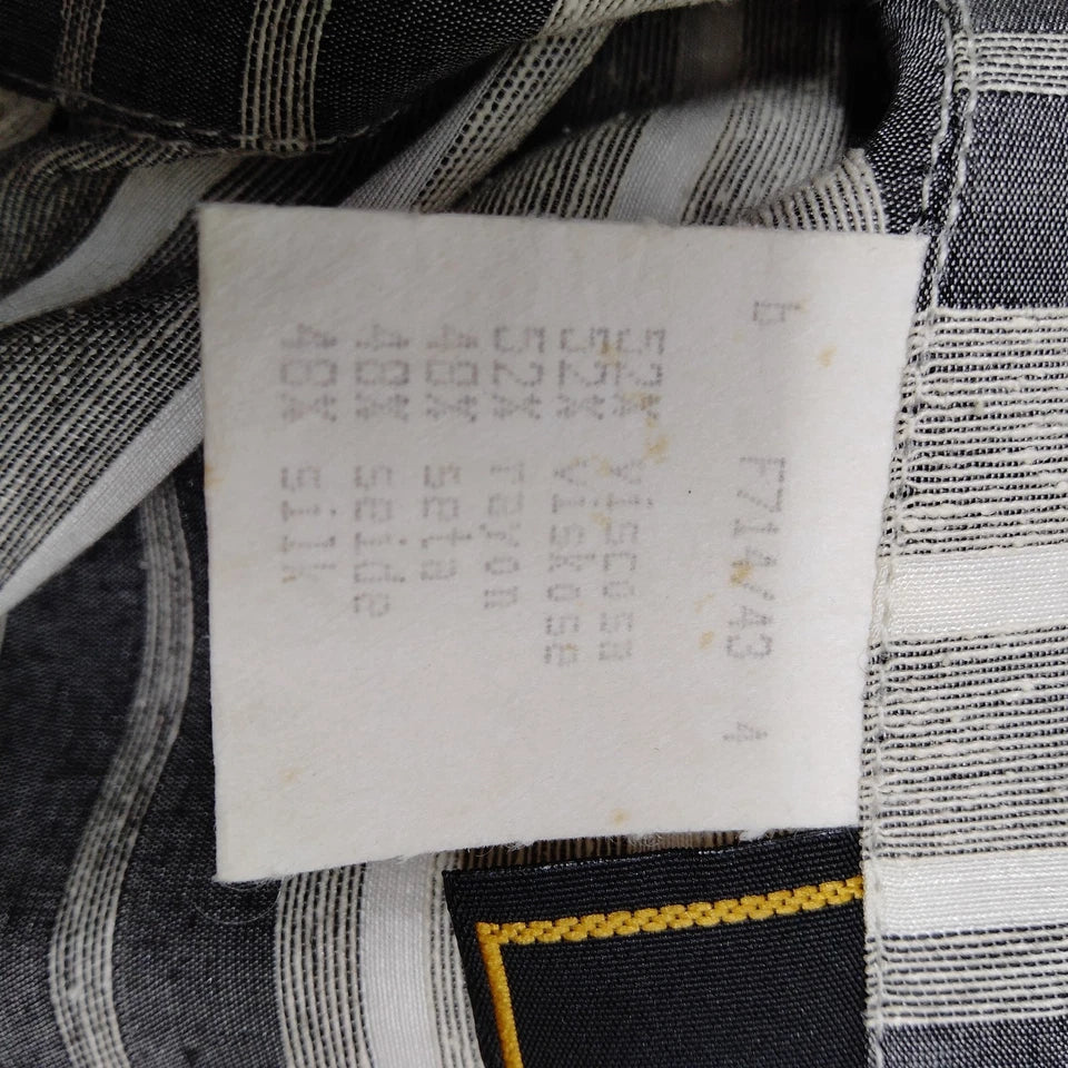 Fendi ITALY. Black/Grey/Beige Striped Silk/Rayon Tunic Style Shirt