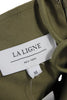 La Ligne NY. Green Cotton Blend Corset V-Neck Sleeveless A-Line Mini Dress