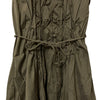 WALTER VOULAZ ITALY. Olive Shirred Design Dress
