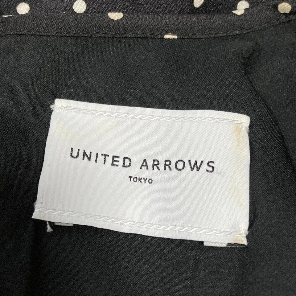 UNITED ARROWS JAPAN. Black Dot Pattern Easy-Waist Maxi Dress