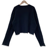 ASTRAET (UNITED TOKYO) JAPAN. Black Fringe Rib Knit Cropped Cardigan